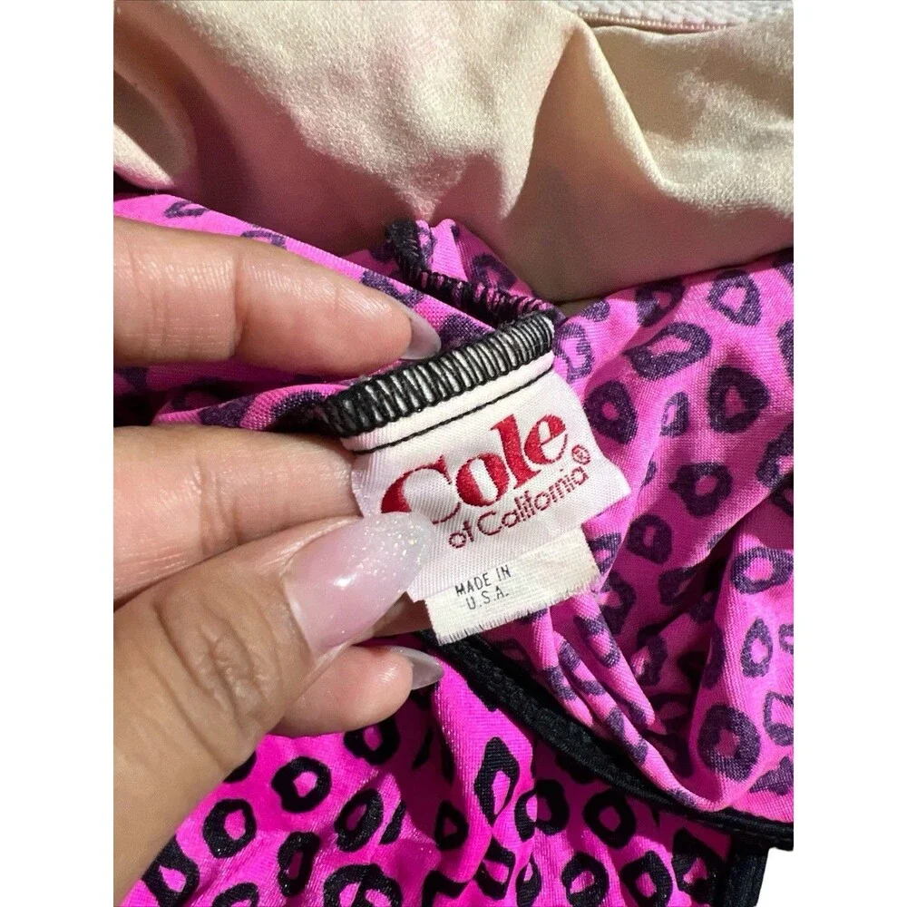 Cole of California Pink Cheetah Print Bathingsuit HTF Sz 12